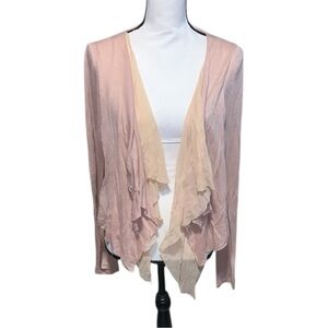 Aryn K Anthropologie asymmetrical layered Cardigan Sweater Wool Cotton